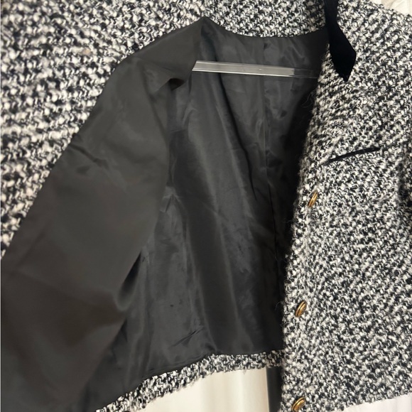 Tweed & Boucle Black and White Tweed Jacket with Gold Button Detail - Picture 11 of 13